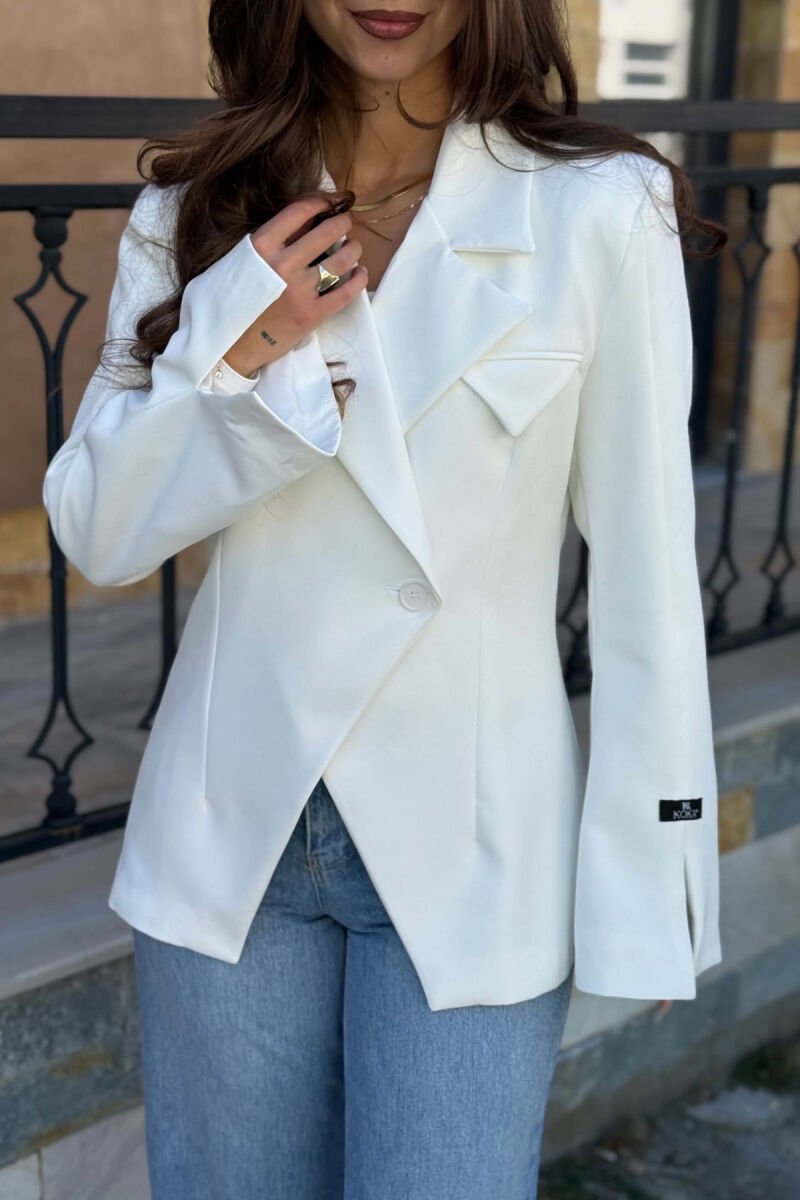 ONE COLOR CLASSIC WOMAN JACKET WHITE-E BARDHE - 3