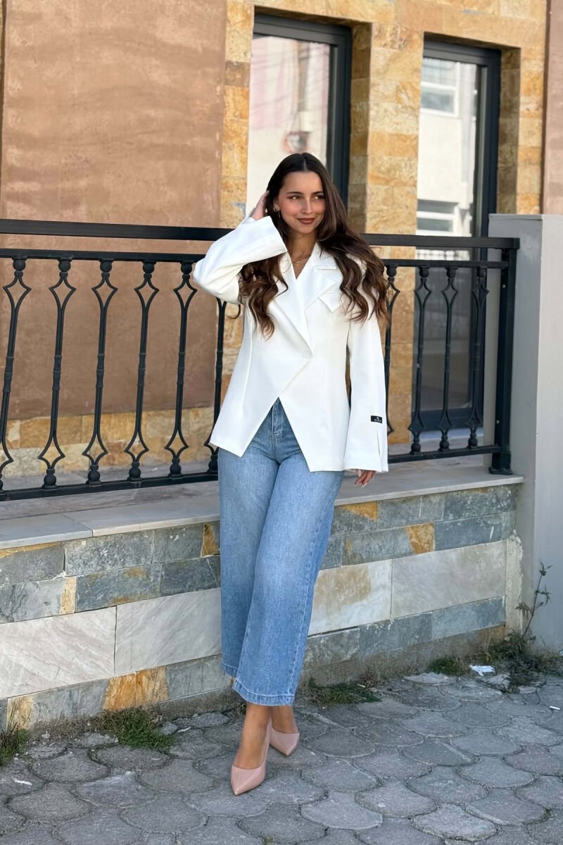 ONE COLOR CLASSIC WOMAN JACKET WHITE-E BARDHE - 6