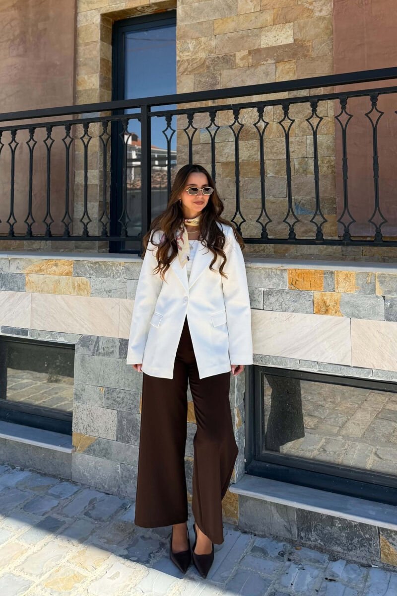 ONE COLOR CLASSIC WOMAN JACKET WHITE-E BARDHE - 1