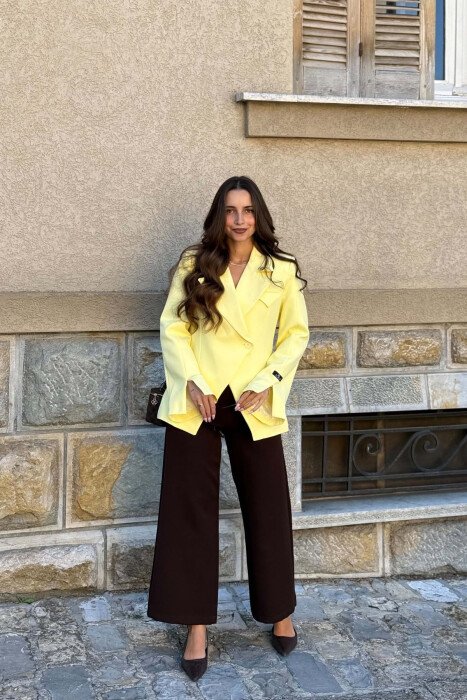 ONE COLOR CLASSIC WOMAN JACKET YELLOW/E VERDHE - 5