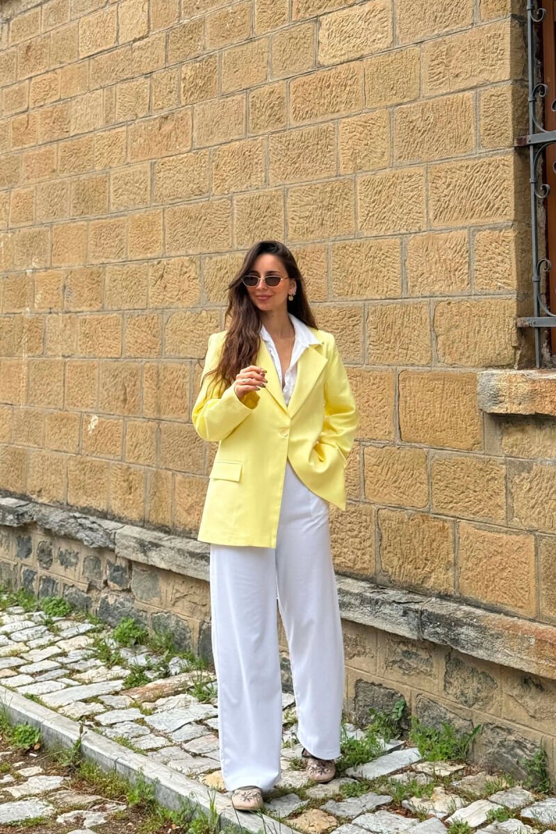 ONE COLOR CLASSIC WOMAN JACKET YELLOW/E VERDHE - 2
