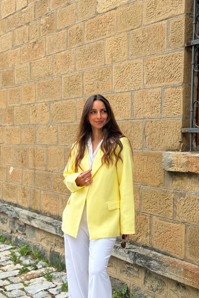 ONE COLOR CLASSIC WOMAN JACKET YELLOW/E VERDHE - 4