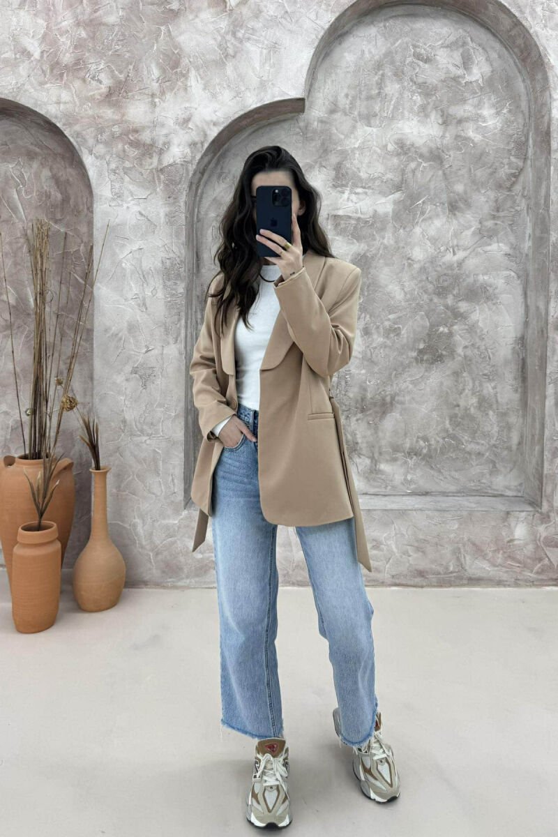 ONE COLOR CLASSIC WOMEN JACKET BEIGE/BEZHE - 2