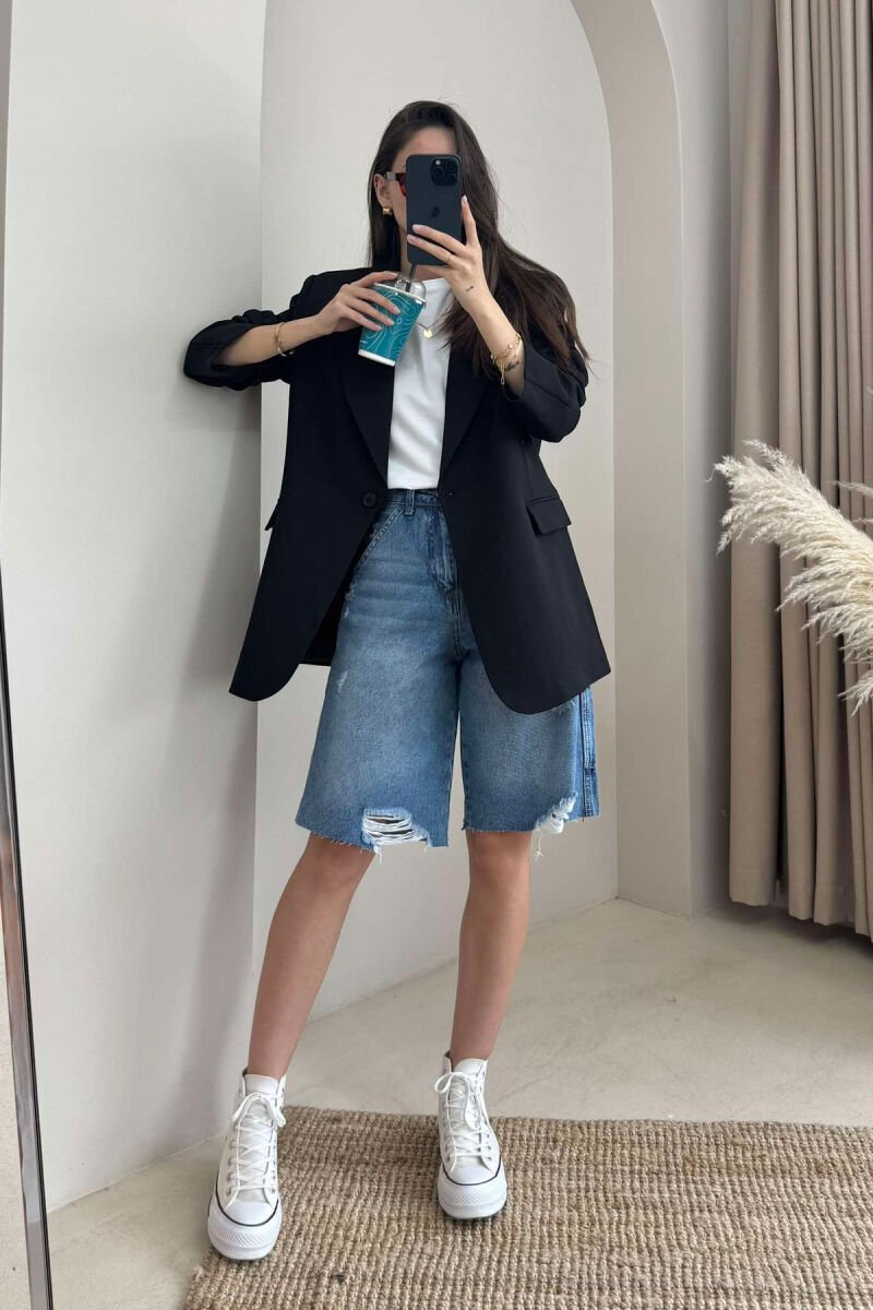 ONE COLOR CLASSIC WOMEN JACKET BLACK/ E ZEZE - 2