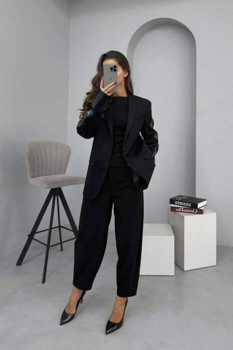 ONE COLOR CLASSIC WOMEN JACKET BLACK/ E ZEZE - KLAUDIO FASHION