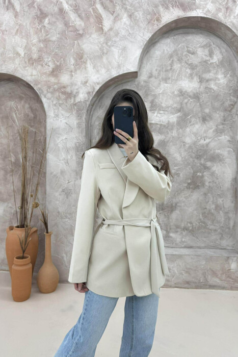 ONE COLOR CLASSIC WOMEN JACKET CREAM/KREM - 2
