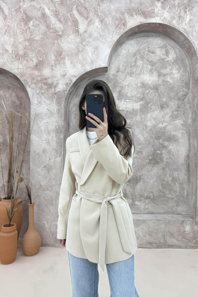 ONE COLOR CLASSIC WOMEN JACKET CREAM/KREM - 1