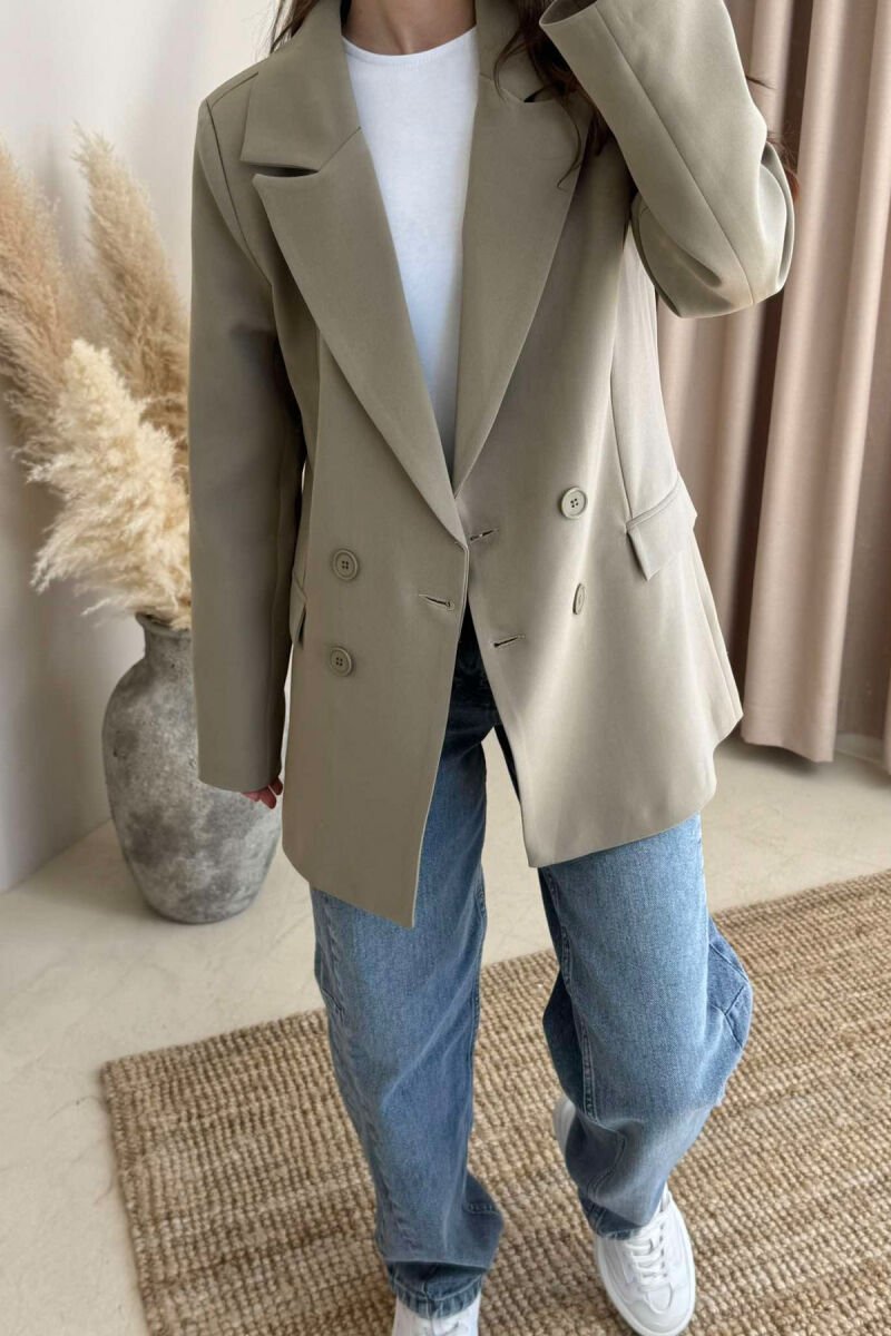 ONE COLOR CLASSIC WOMEN JACKET DARK BEIGE/BEZHE ERRET - 4