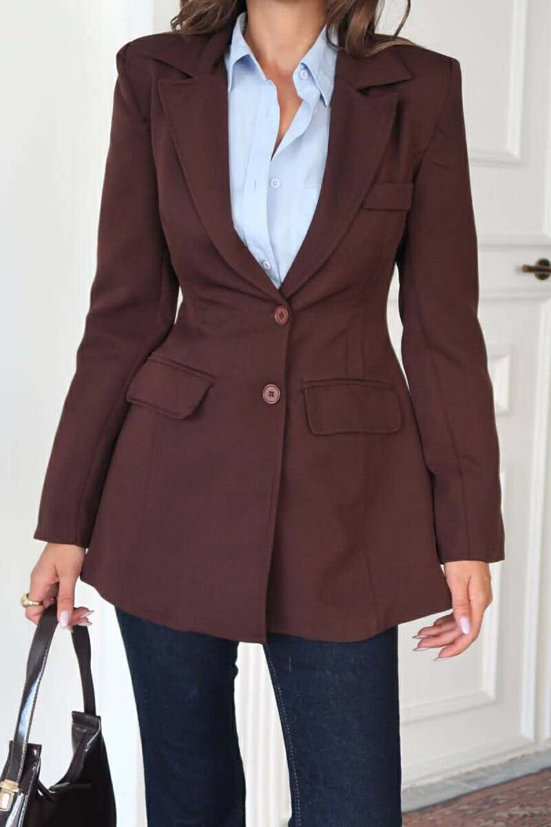 ONE COLOR CLASSIC WOMEN JACKET DARK BROWN/KAE - 1