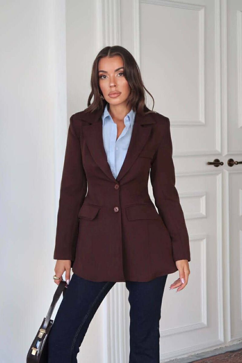 ONE COLOR CLASSIC WOMEN JACKET DARK BROWN/KAE - 2