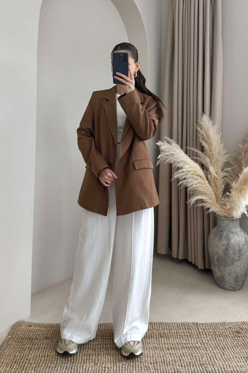 ONE COLOR CLASSIC WOMEN JACKET BROWN/KAFE - 1