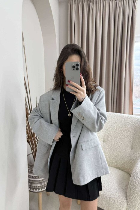 ONE COLOR CLASSIC WOMEN JACKET LIGHT GREY/GZ 