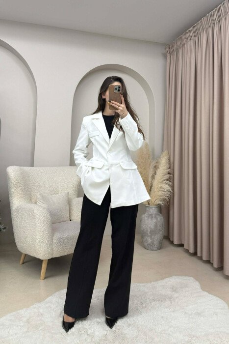 ONE COLOR CLASSIC WOMEN JACKET WHITE-E BARDHE - 2