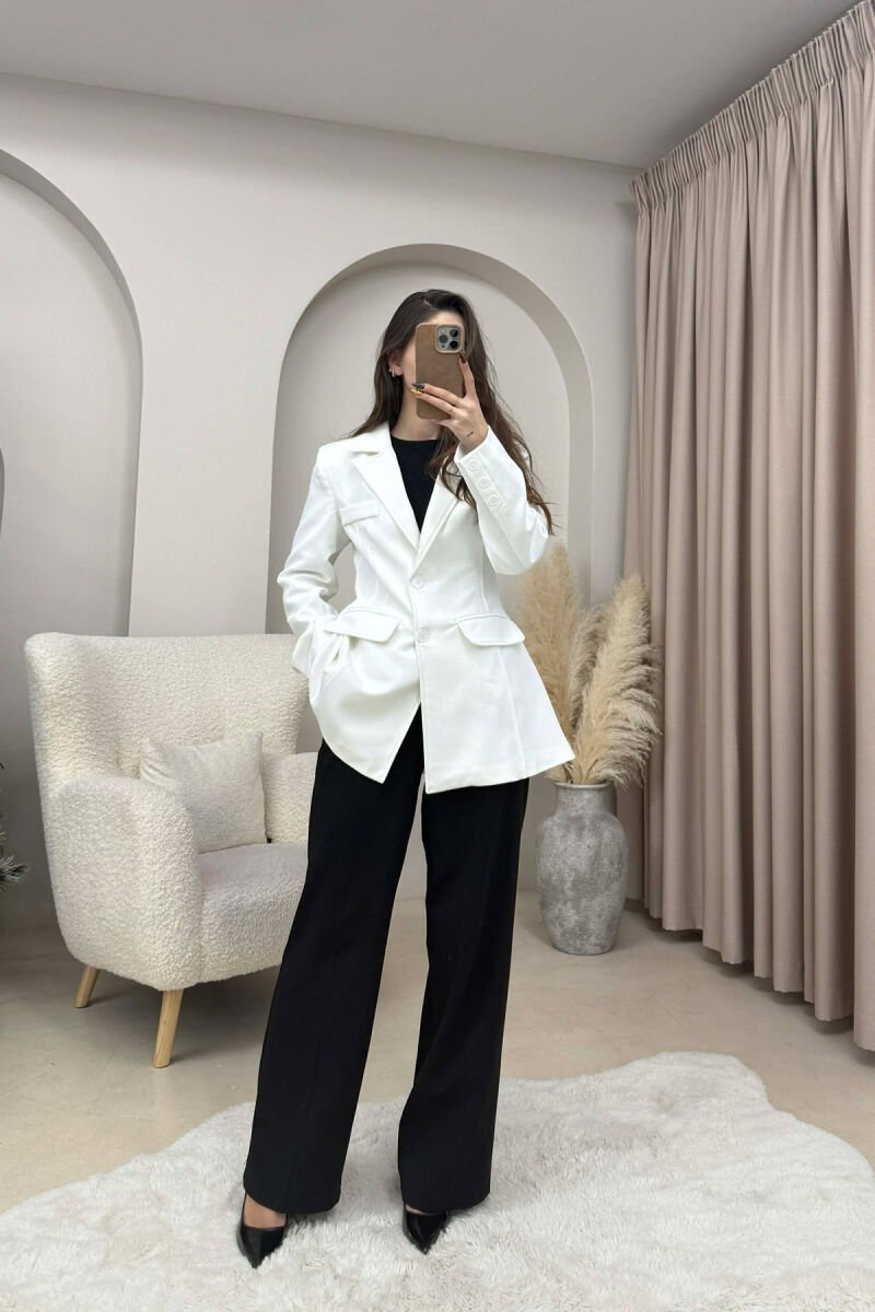 ONE COLOR CLASSIC WOMEN JACKET WHITE-E BARDHE - 2