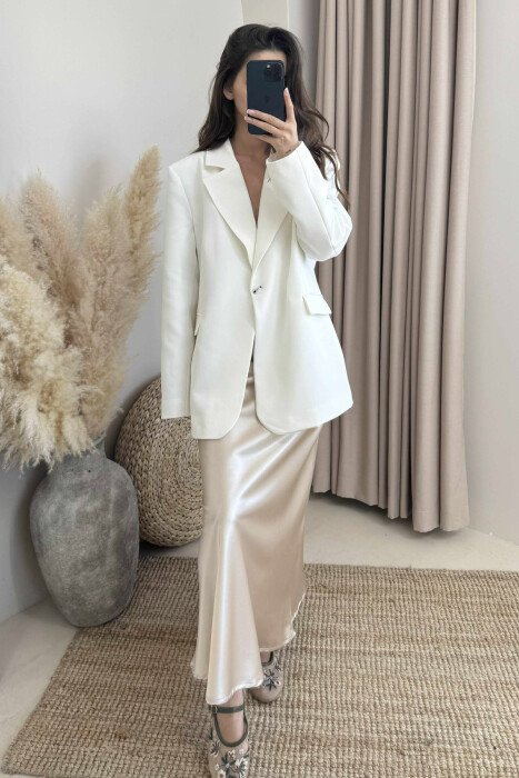 ONE COLOR CLASSIC WOMEN JACKET WHITE-E BARDHE - 2