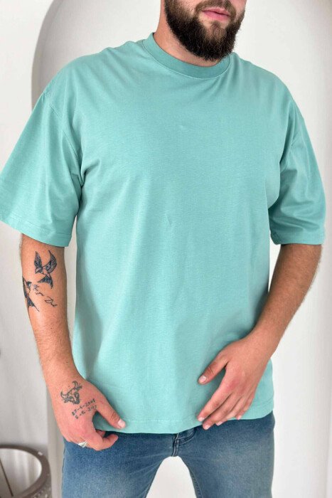 T -SHIRT NJË NGJYRËSHE PËR MESHKUJ NË NGJYRË MENTE 