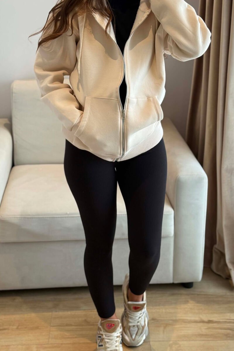 ONE COLOR COTTON WOMEN JACKET BEIGE/BEZHE - 2