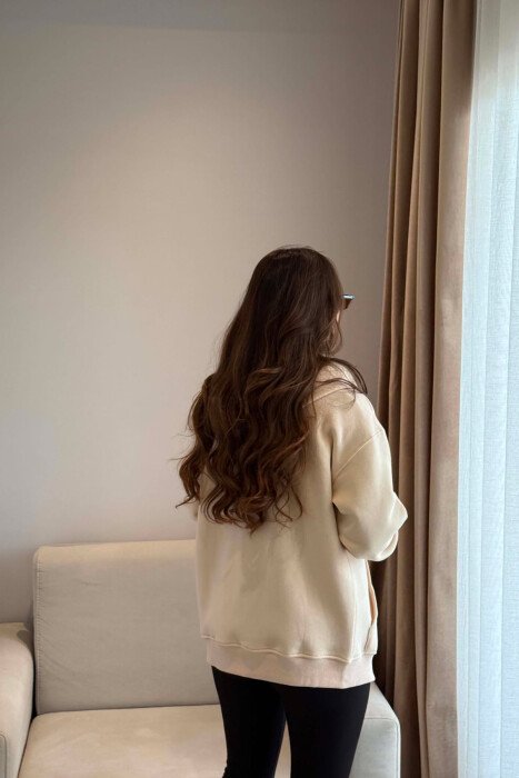 ONE COLOR COTTON WOMEN JACKET BEIGE/BEZHE - 5