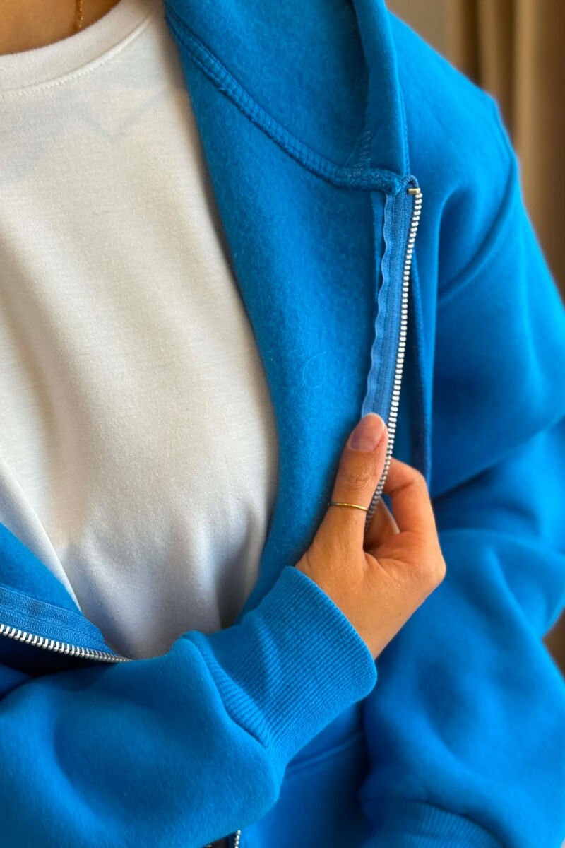 ONE COLOR COTTON WOMEN JACKET LIGHTBLUE/BZ - 5