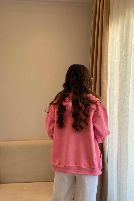 ONE COLOR COTTON WOMEN JACKET PINK/ROZE - 6