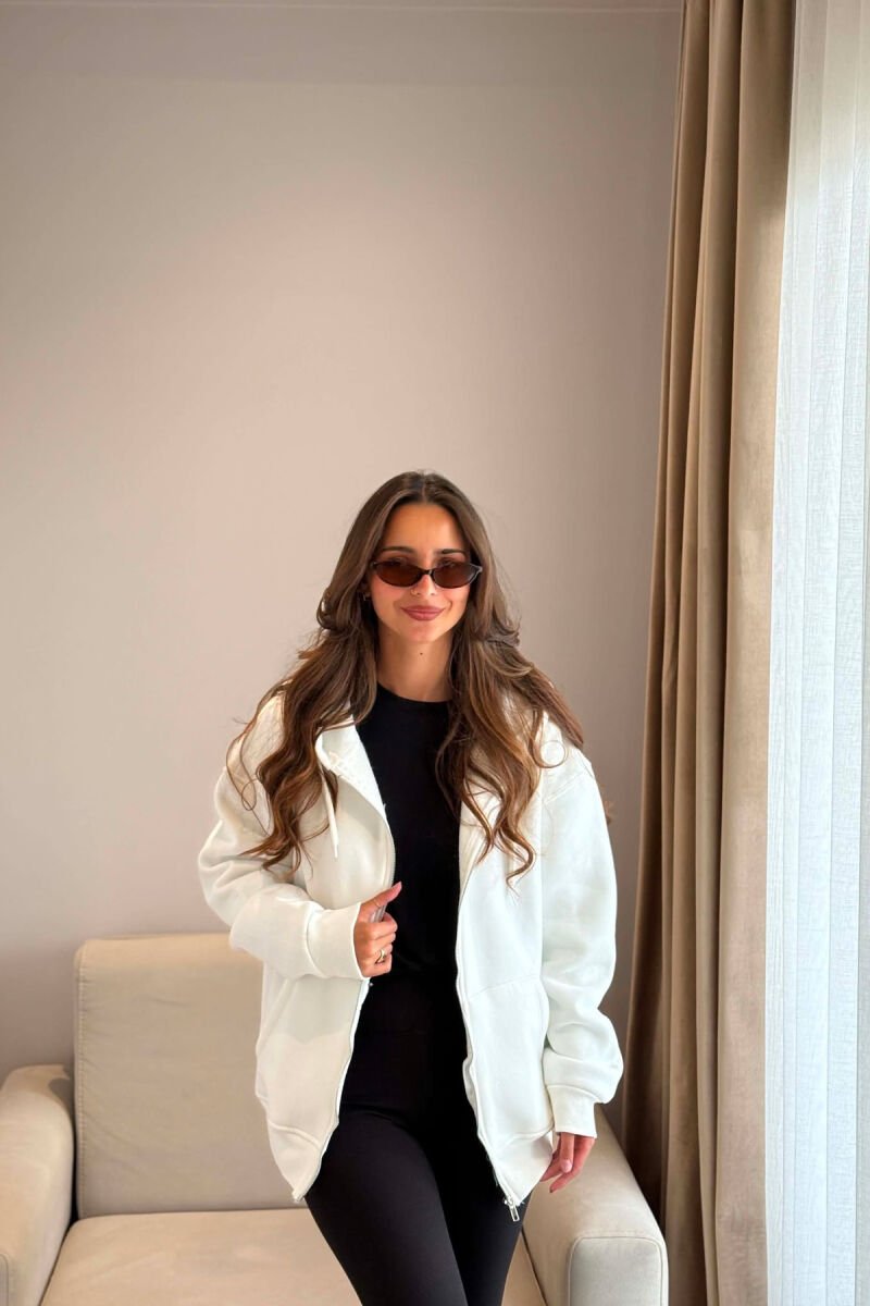 ONE COLOR COTTON WOMEN JACKET WHITE-E BARDHE - 1