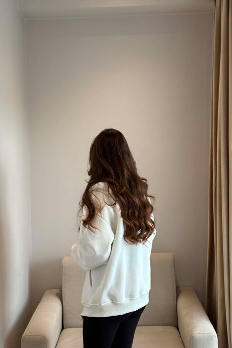 ONE COLOR COTTON WOMEN JACKET WHITE-E BARDHE - 2