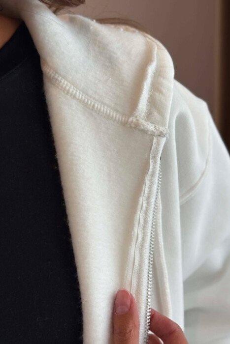 ONE COLOR COTTON WOMEN JACKET WHITE-E BARDHE - 5