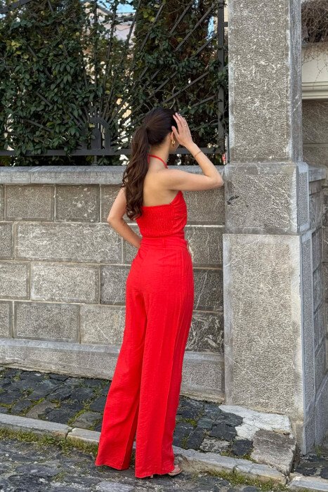 ONE COLOR CROP TOP + TROUSERS WOMAN SET RED/E KUQE - 4