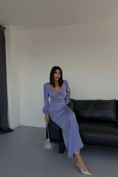 ONE COLOR CROP TOP+SKIRT WOMEN SET PURPLE/LEJLA - 3