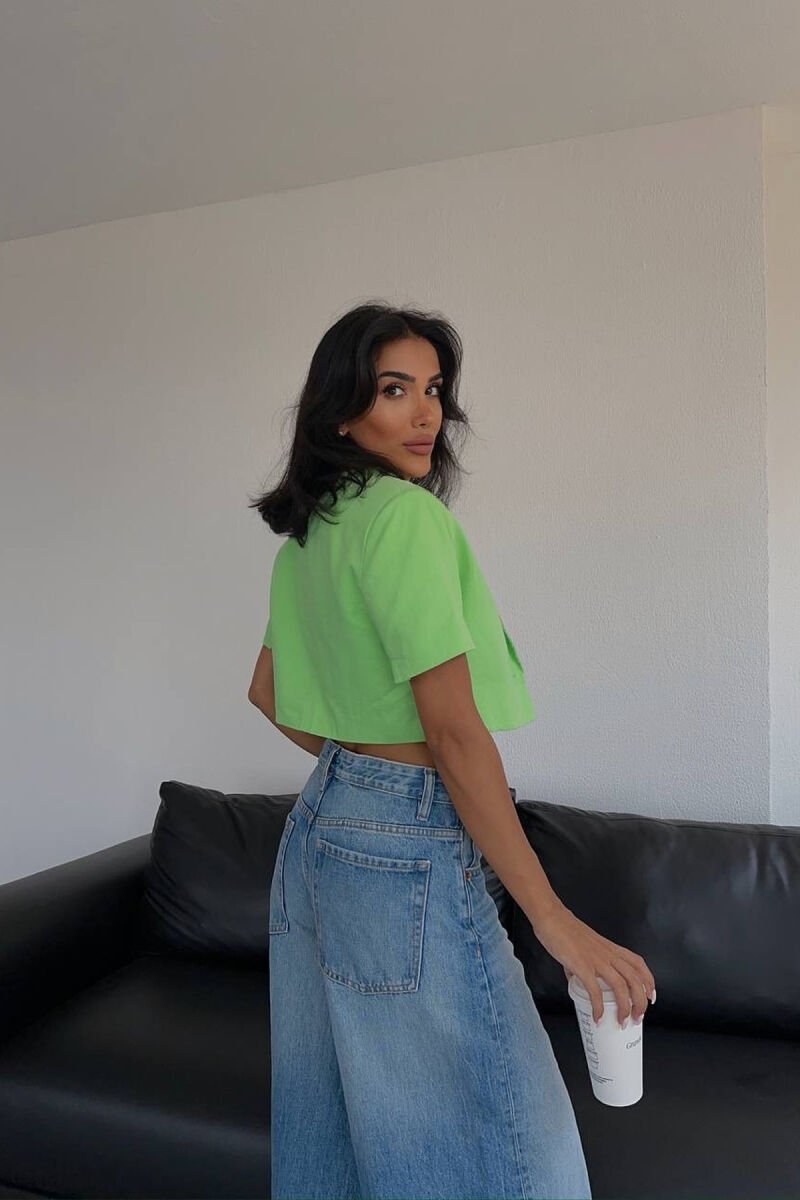 ONE COLOR CROPPED WOMEN JACKET NEON/NEON - 2