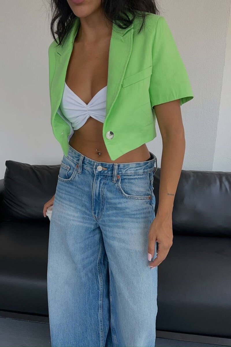 ONE COLOR CROPPED WOMEN JACKET NEON/NEON - 3