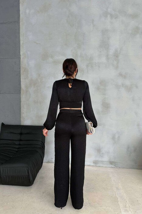 ONE COLOR CROP+TROUSERS WOMEN SET BLACK/ E ZEZE - 3