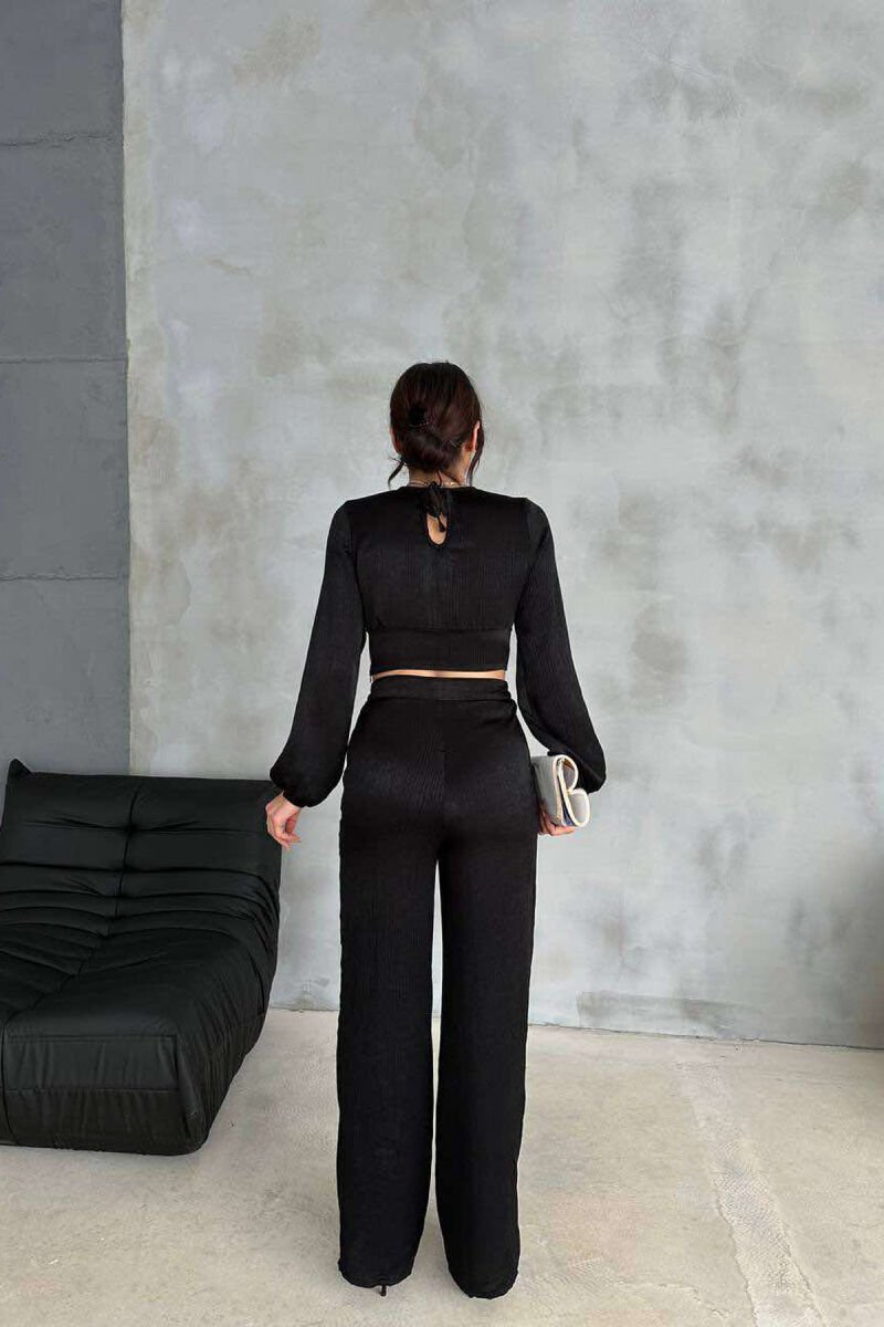 ONE COLOR CROP+TROUSERS WOMEN SET BLACK/ E ZEZE - 3