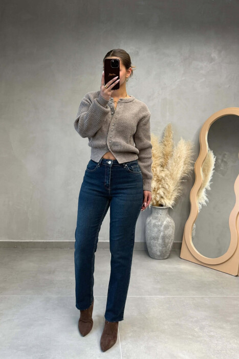 ONE COLOR CUT OFF EDGES WOMEN JEANS BLUE/BLU - KLAUDIO FASHION