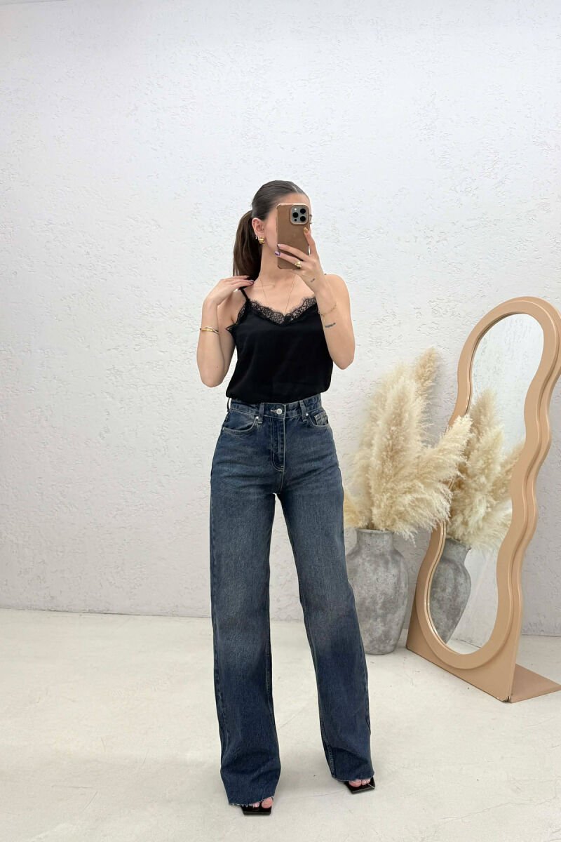ONE COLOR CUT OFF WOMAN JEANS BLUE/BLU - 1