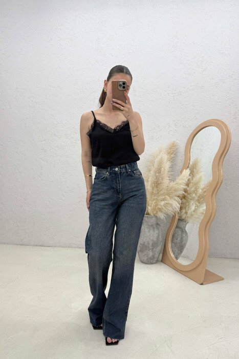 ONE COLOR CUT OFF WOMAN JEANS BLUE/BLU - 3