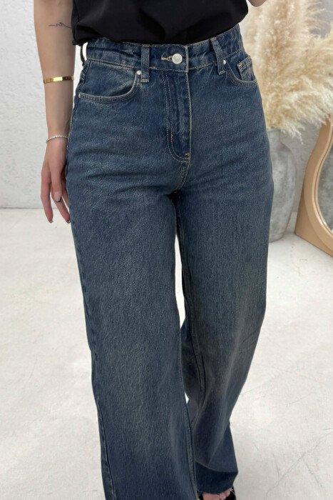 ONE COLOR CUT OFF WOMAN JEANS BLUE/BLU - 5