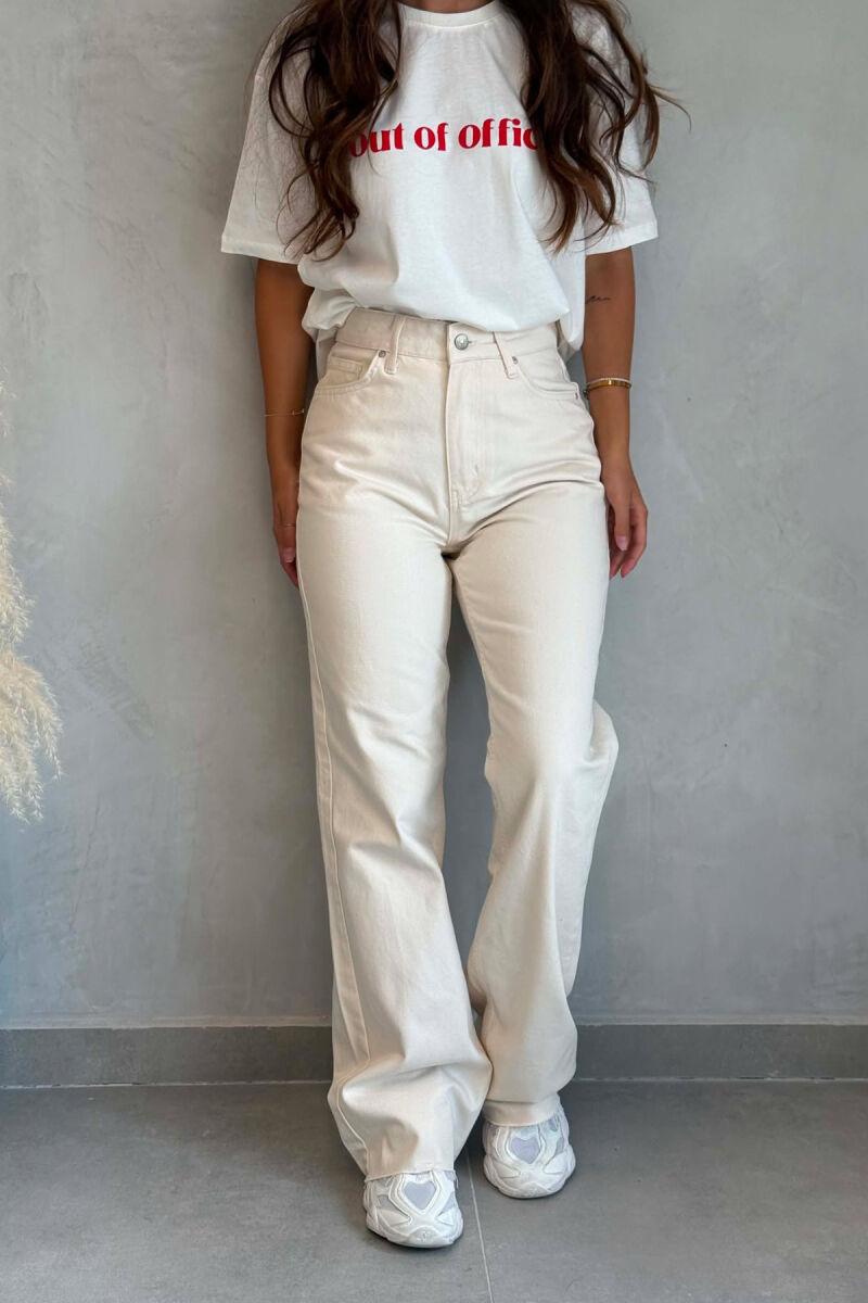 ONE COLOR CUTTED EDGES WOMAN JEANS BEIGE/BEZHE - 2