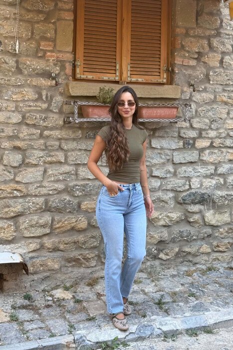 ONE COLOR CUTTED EDGES WOMAN JEANS LIGHTBLUE/BZ - 2