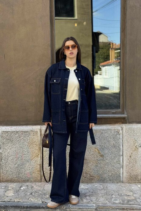 SET XHINS XHAKETË+XHINSE PËR FEMRA NË NGJYRËN BLU - KLAUDIO FASHION