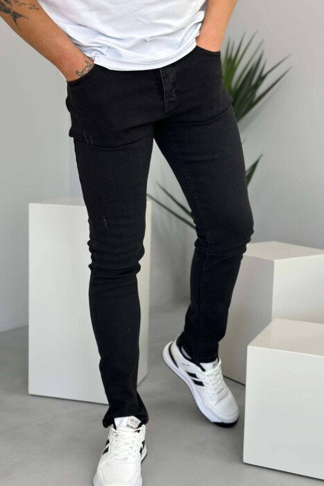 ONE COLOR DENIM MEN JEANS BLACK/ E ZEZE - KLAUDIO FASHION