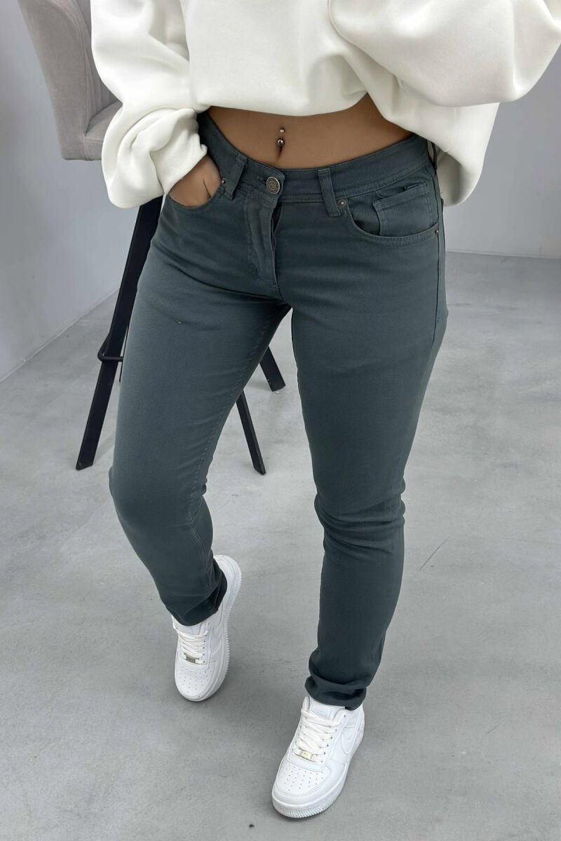 ONE COLOR DENIM SIMPLE WOMEN JEANS BLUE STONE/GK - 1
