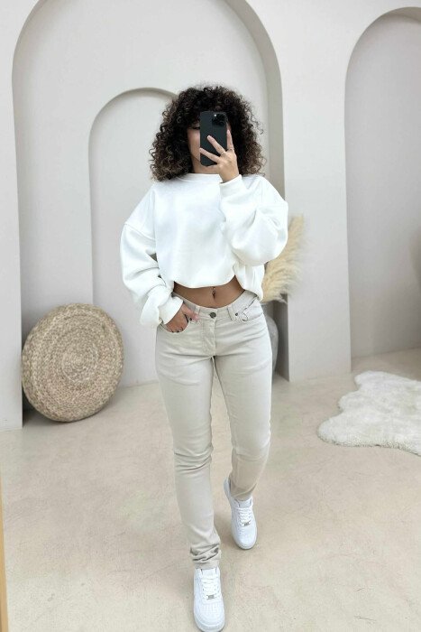 ONE COLOR DENIM SIMPLE WOMEN JEANS LIGHT GREY/GZ - 2