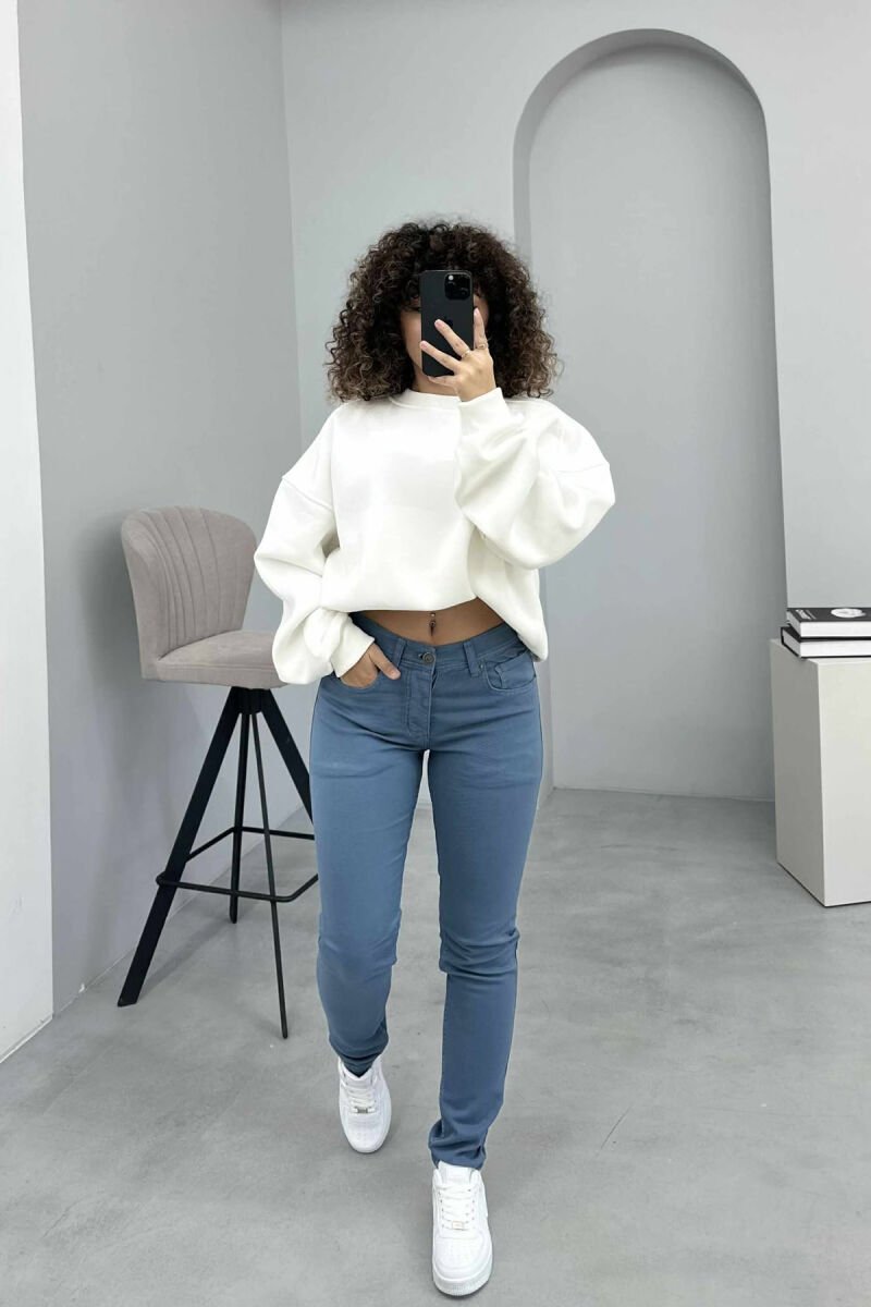 ONE COLOR DENIM SIMPLE WOMEN JEANS LIGHTBLUE/BZ - 3