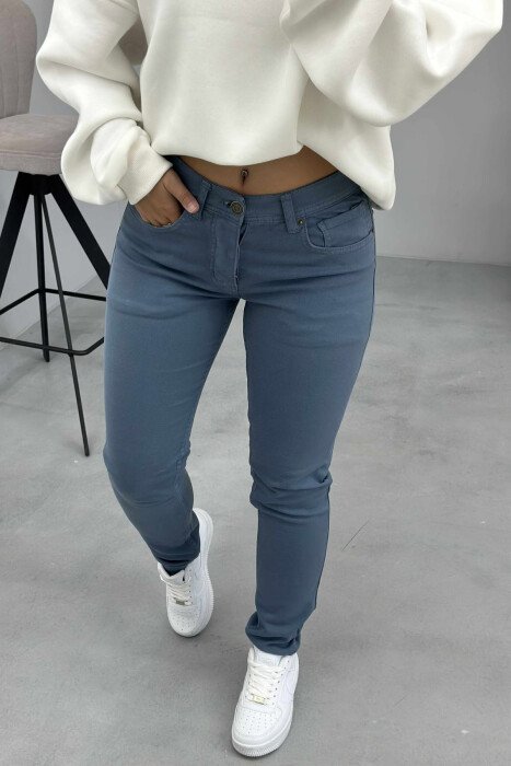 ONE COLOR DENIM SIMPLE WOMEN JEANS LIGHTBLUE/BZ - 1