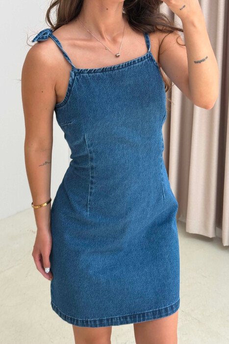 ONE COLOR DENIM WOMAN DRESS BLUE/BLU - 4