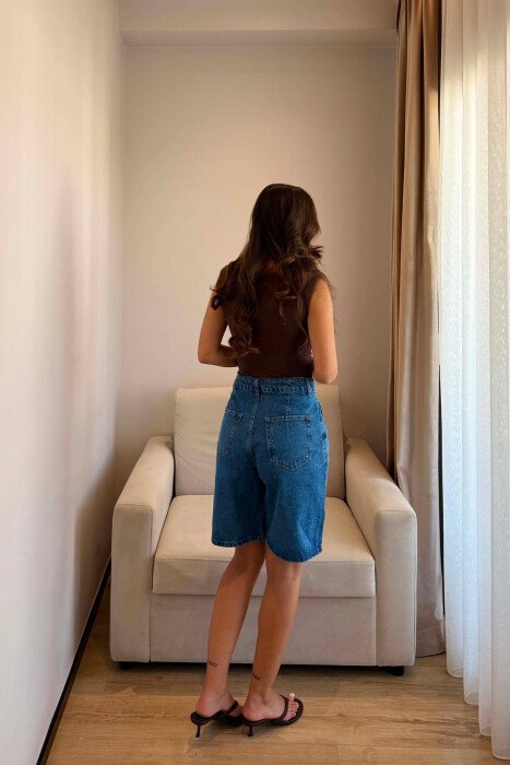 ONE COLOR DENIM WOMAN SHORTS BLUE/BLU - 6