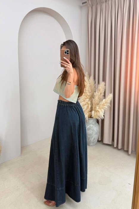 ONE COLOR DENIM WOMAN SKIRT BLUE/BLU - 2