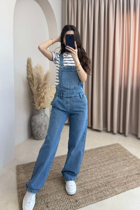 ONE COLOR DENIM WOMEN JUMPSUIT BLUE/BLU - 2