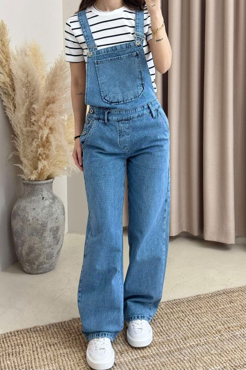 ONE COLOR DENIM WOMEN JUMPSUIT BLUE/BLU - 3